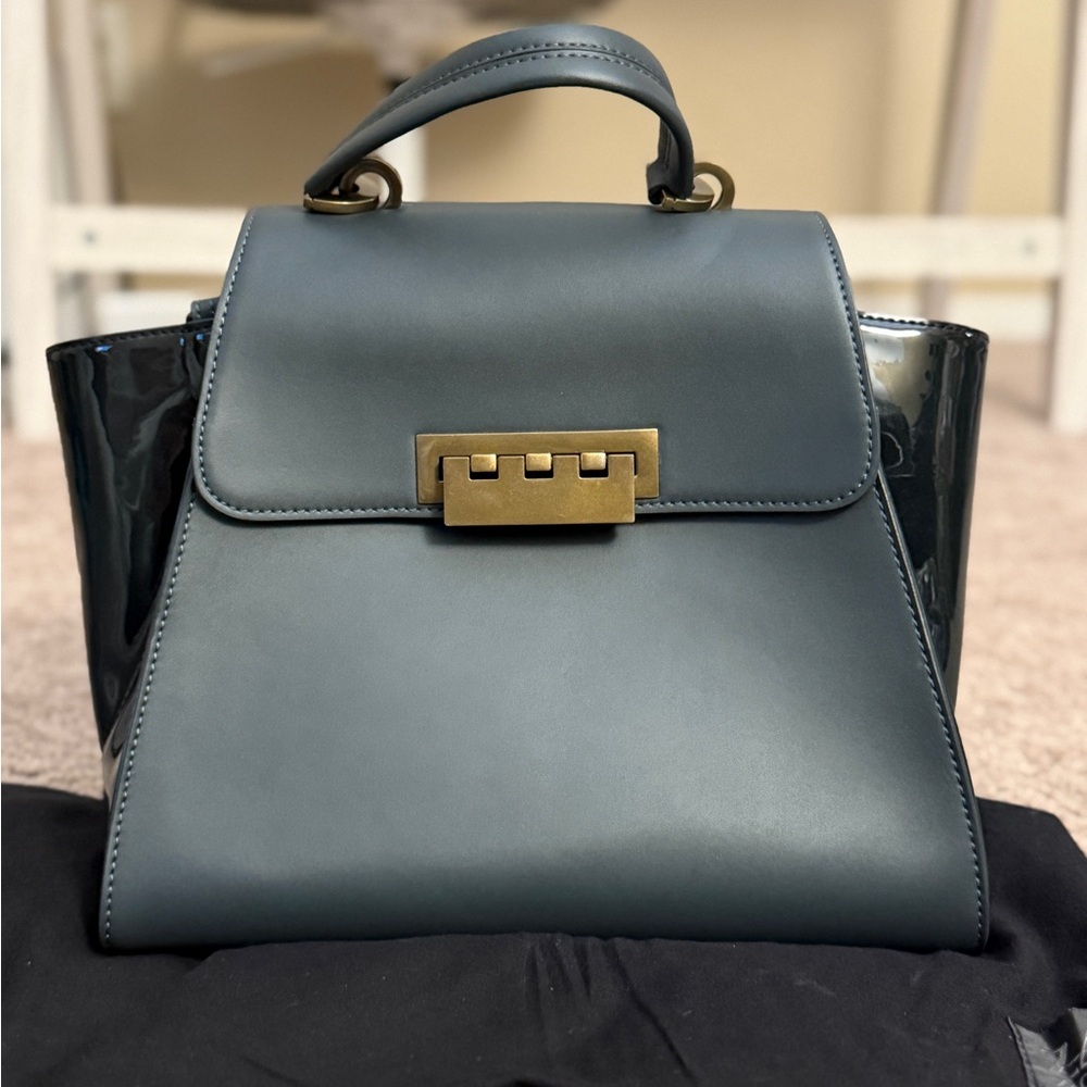Zac Zac Posen Eartha Handbag Women Medium Blue Teal Satchel Crossbody Purse Bag